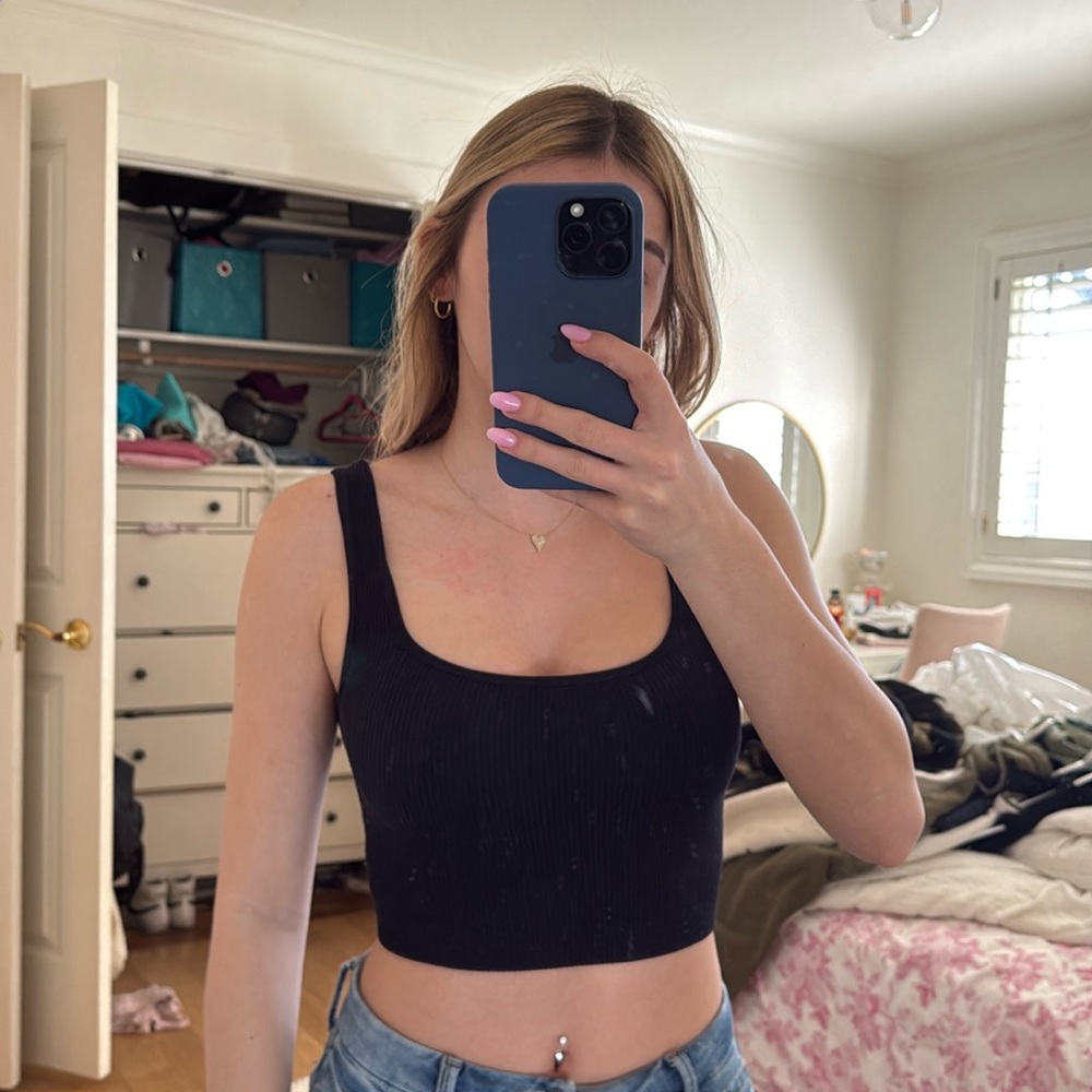 black zara tank